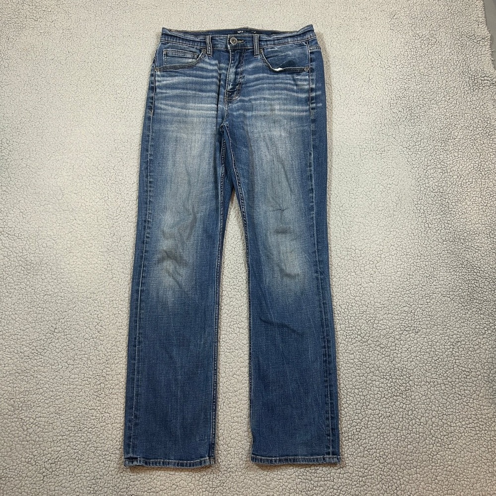 BKE Tyler Jeans Medium Blue Wash Men's Size 31x32‎ Denim Stretch Whiskering